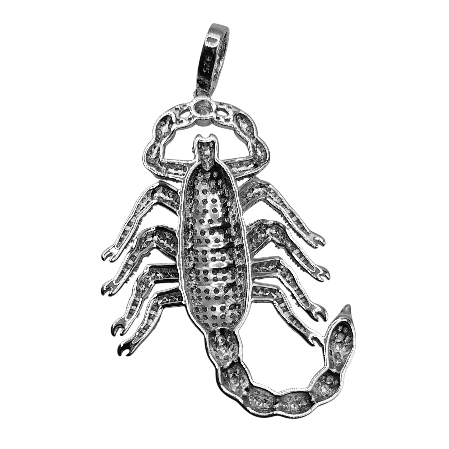 Large Scorpion Silver 925 Pendant with White Cubic Zirconias for Men and Women