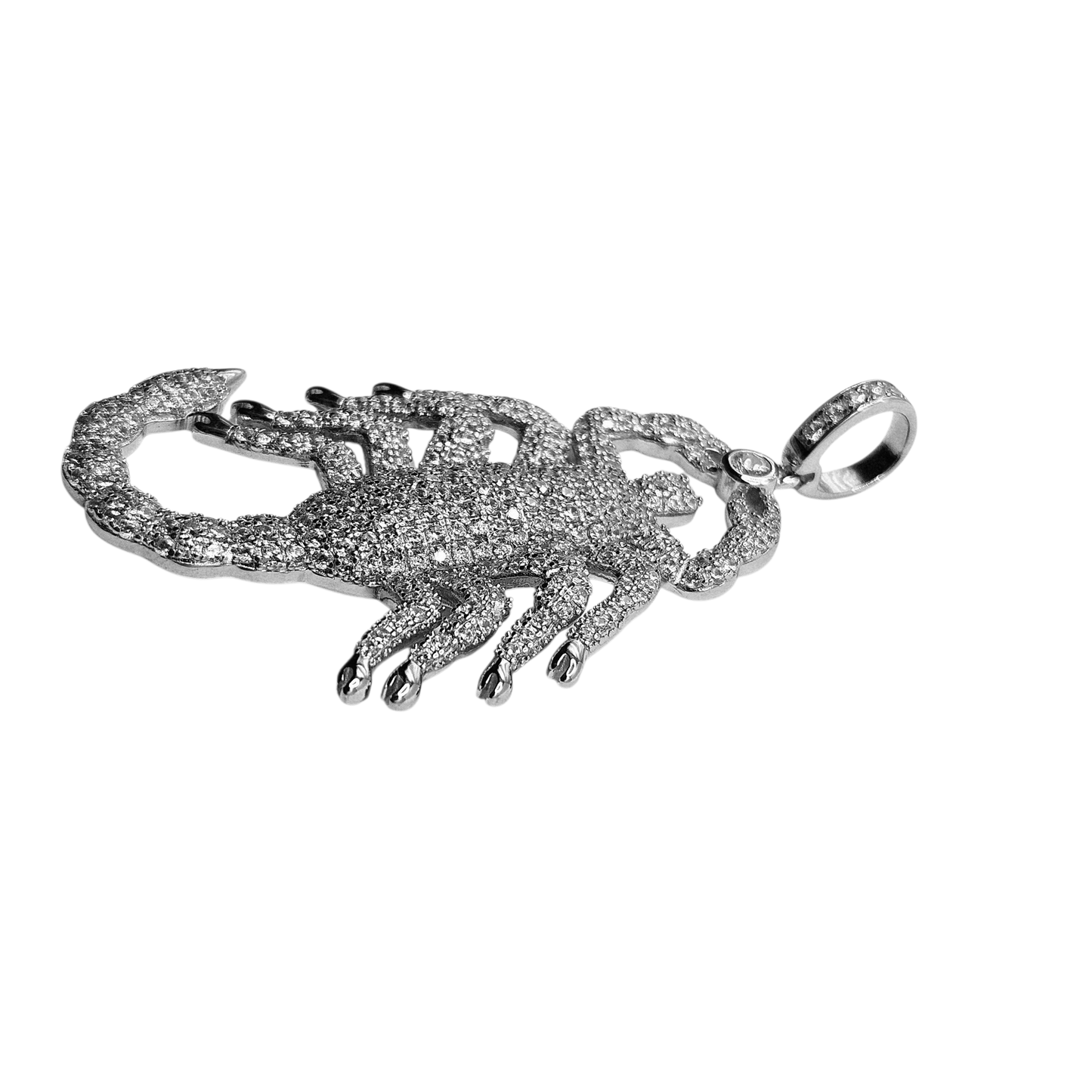 Large Scorpion Silver 925 Pendant with White Cubic Zirconias for Men and Women