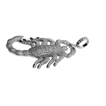 Large Scorpion Silver 925 Pendant with White Cubic Zirconias for Men and Women