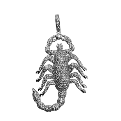 Large Scorpion Silver 925 Pendant with White Cubic Zirconias for Men and Women