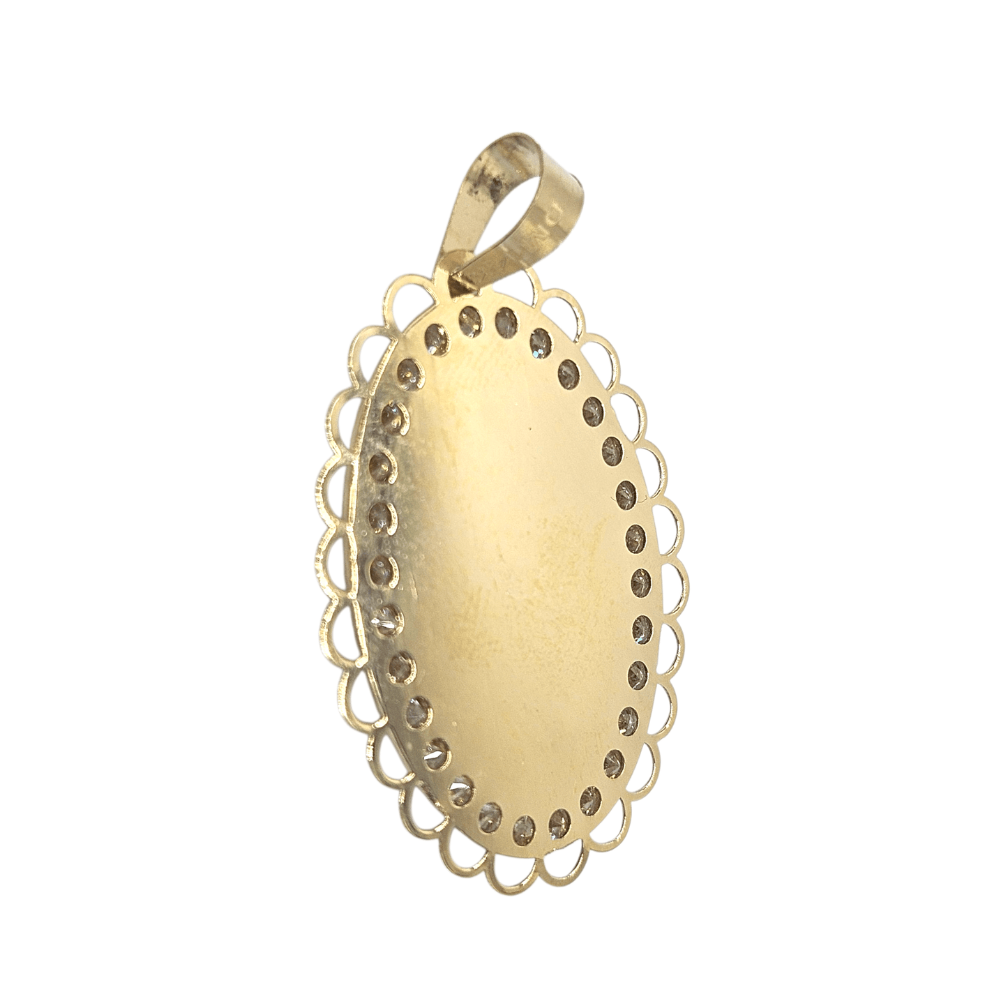 Large Virgin Mary 14K Gold Pendant Nuestra Señora de Guadalupe