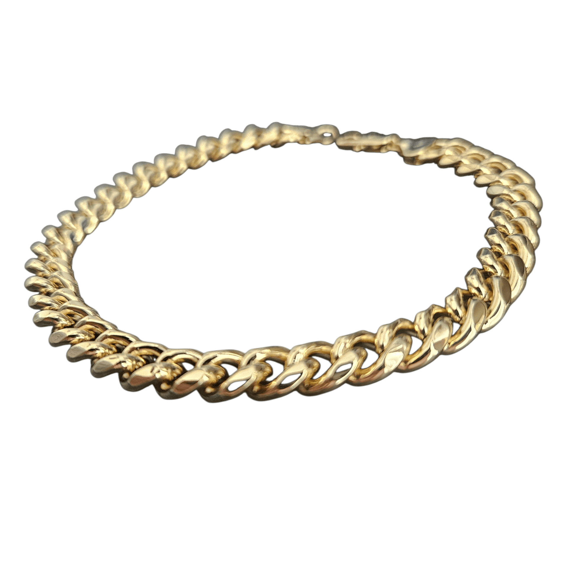 Link 14k Gold Anklet or Bracelet for Men or Women 11"Long