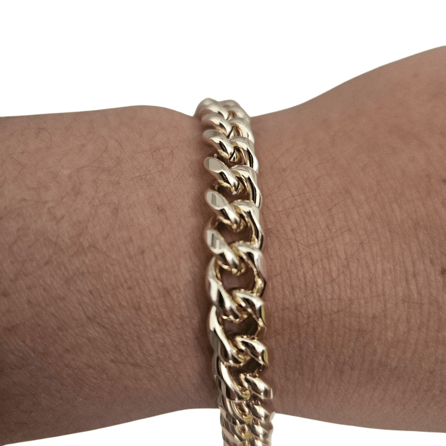Link 14k Gold Anklet or Bracelet for Men or Women 11"Long