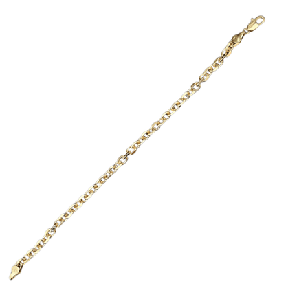 Link Bracelet 14K Gold Plated for Women 8" Long