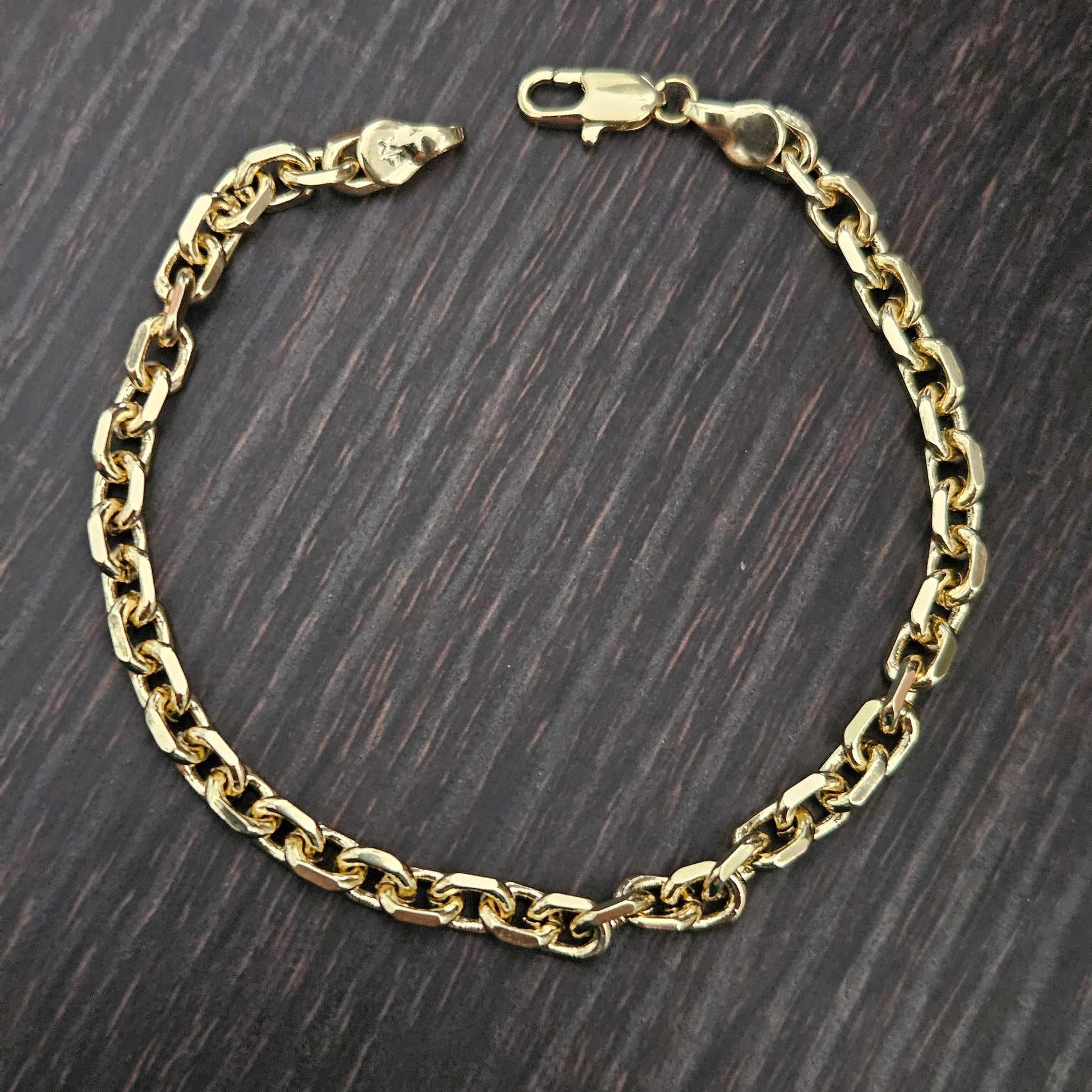 Link Bracelet 14K Gold Plated for Women 8" Long