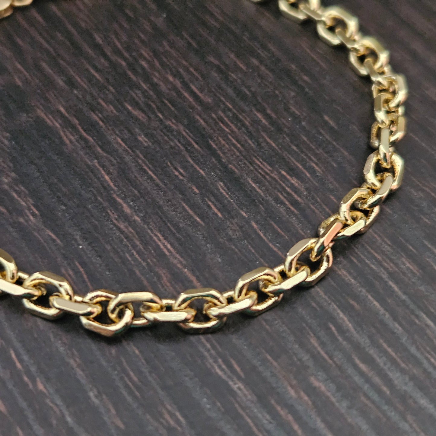 Link Bracelet 14K Gold Plated for Women 8" Long