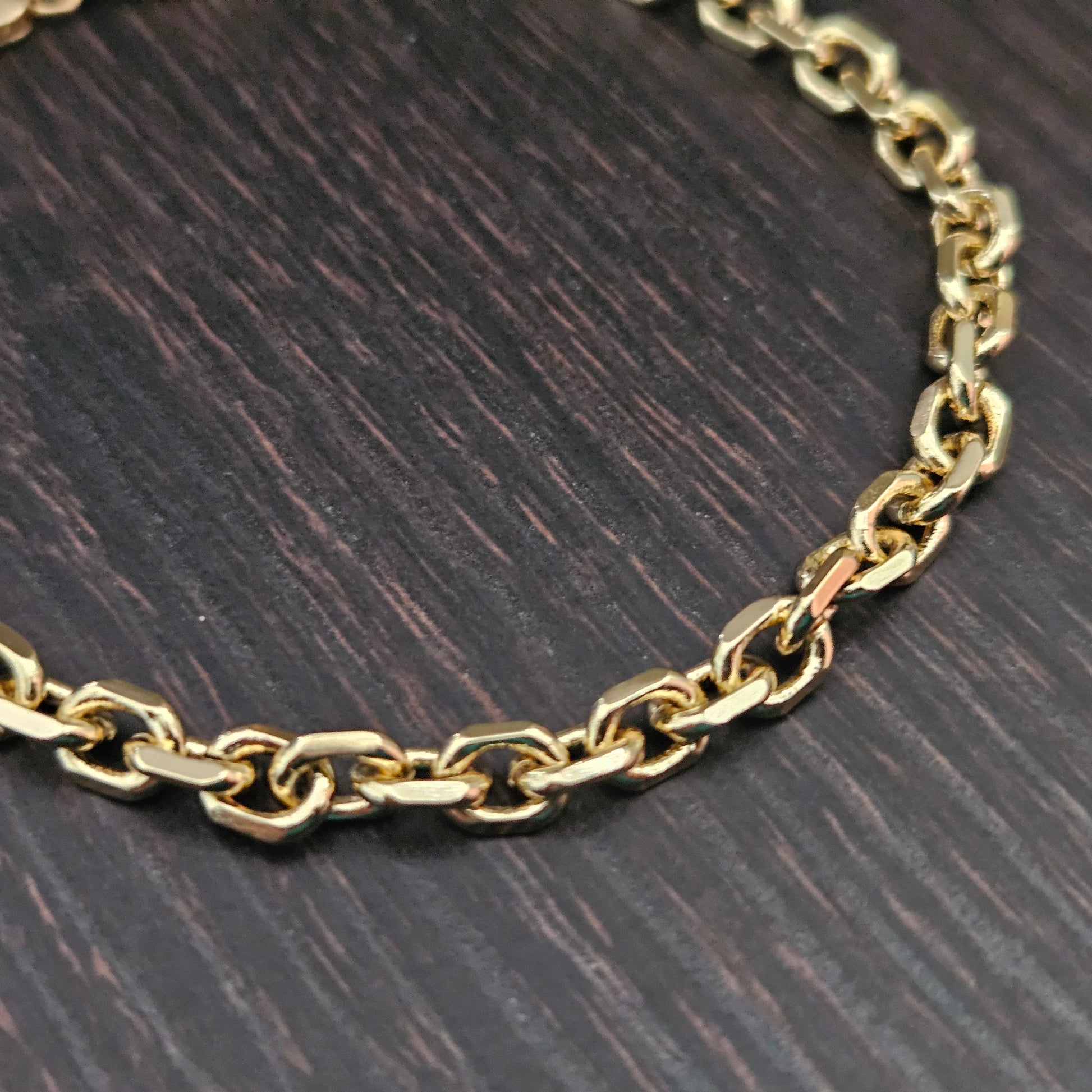Link Bracelet 14K Gold Plated for Women 8" Long