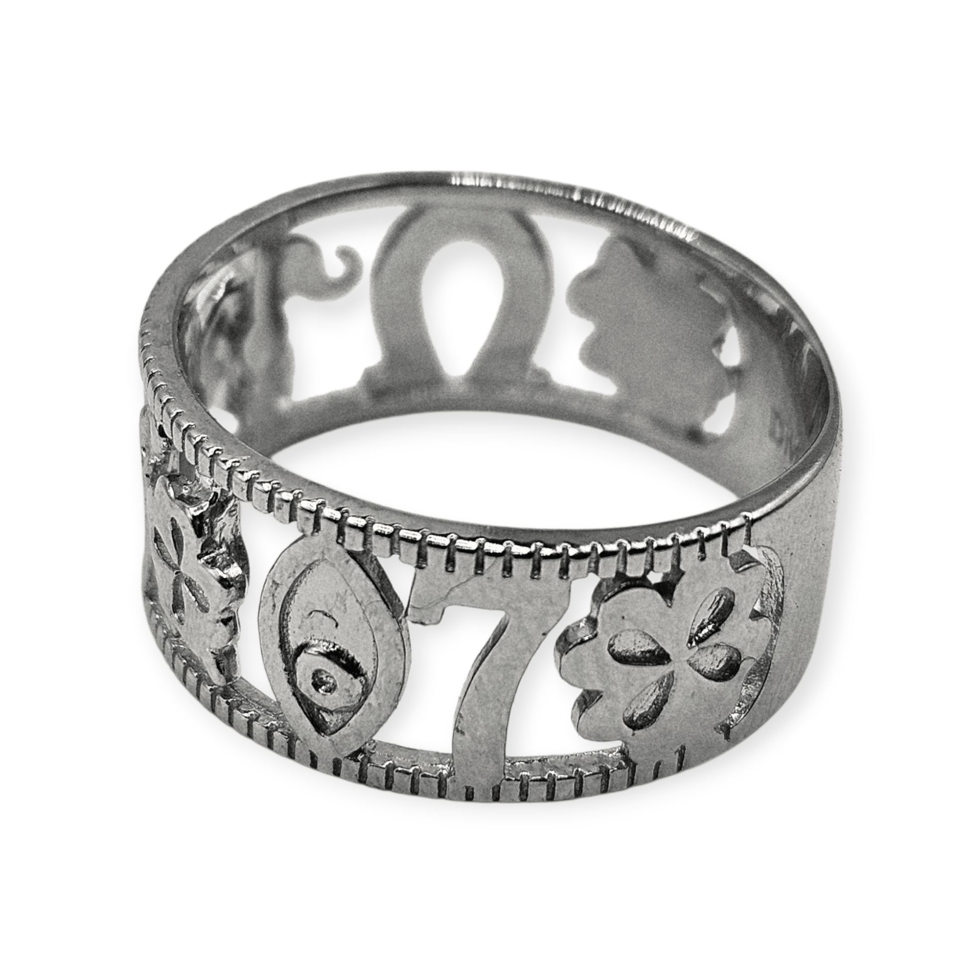 Lucky 7 Charm Silver 925 Ring