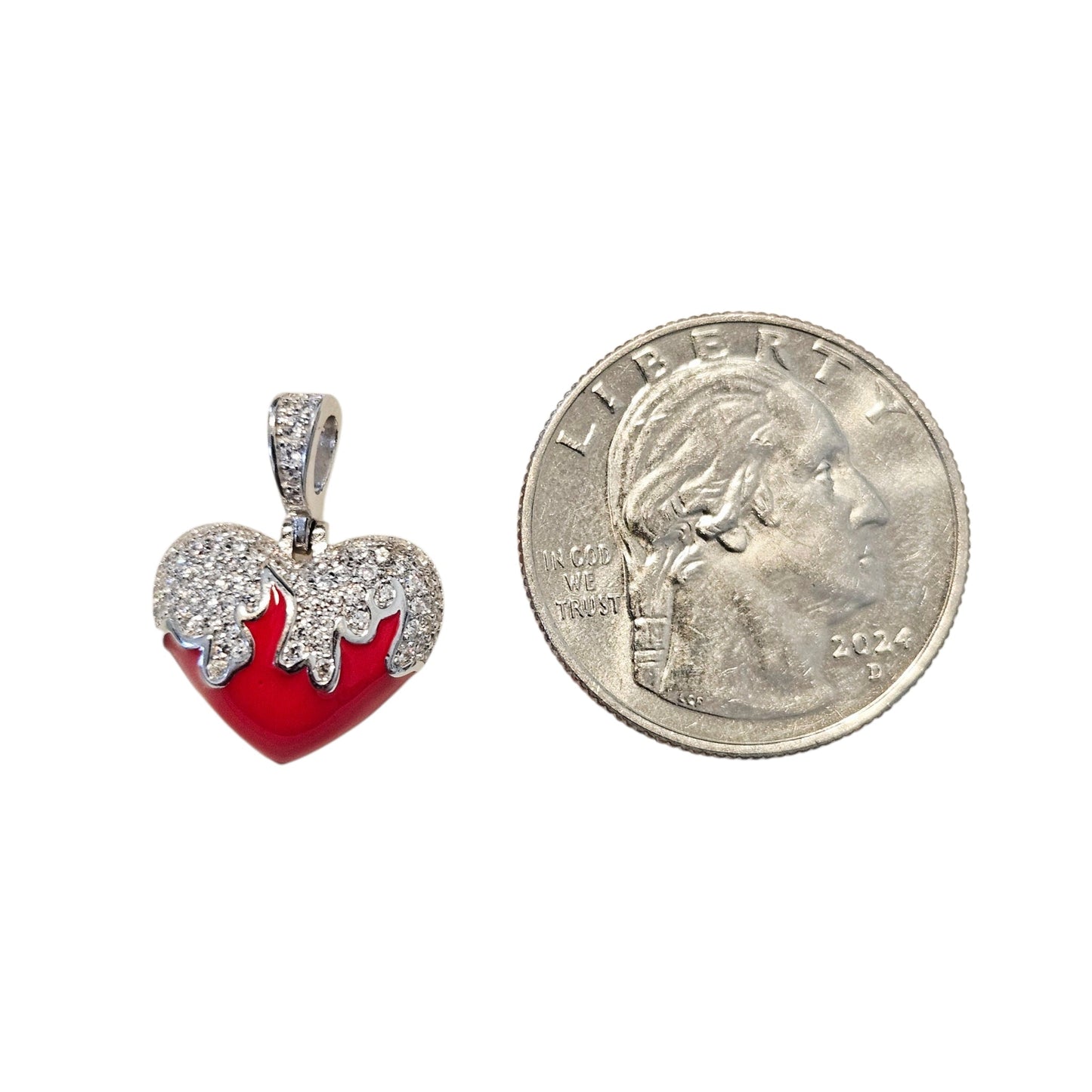 Melting Heart Sterling Silver Pendant Dainty Silver 925