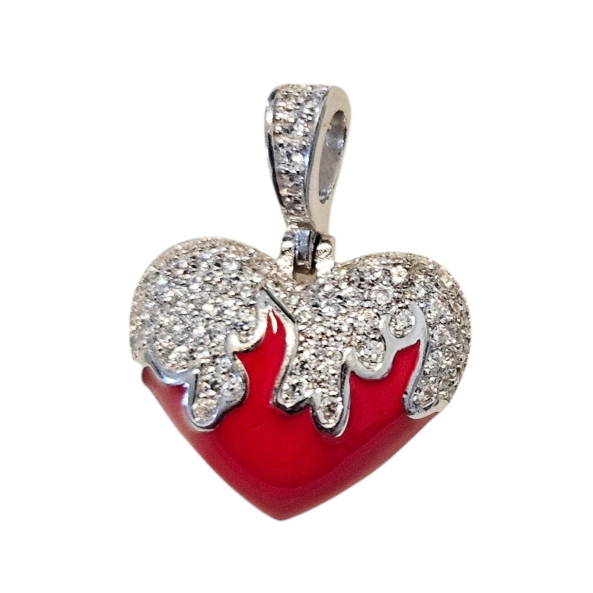 Melting Heart Sterling Silver Pendant Dainty Silver 925