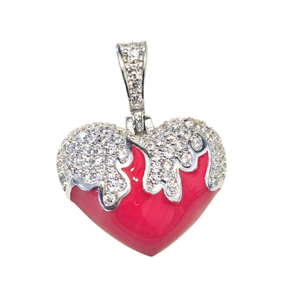 Melting Heart Sterling Silver Pendant Dainty Silver 925