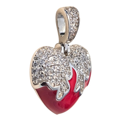 Melting Heart Sterling Silver Pendant Dainty Silver 925