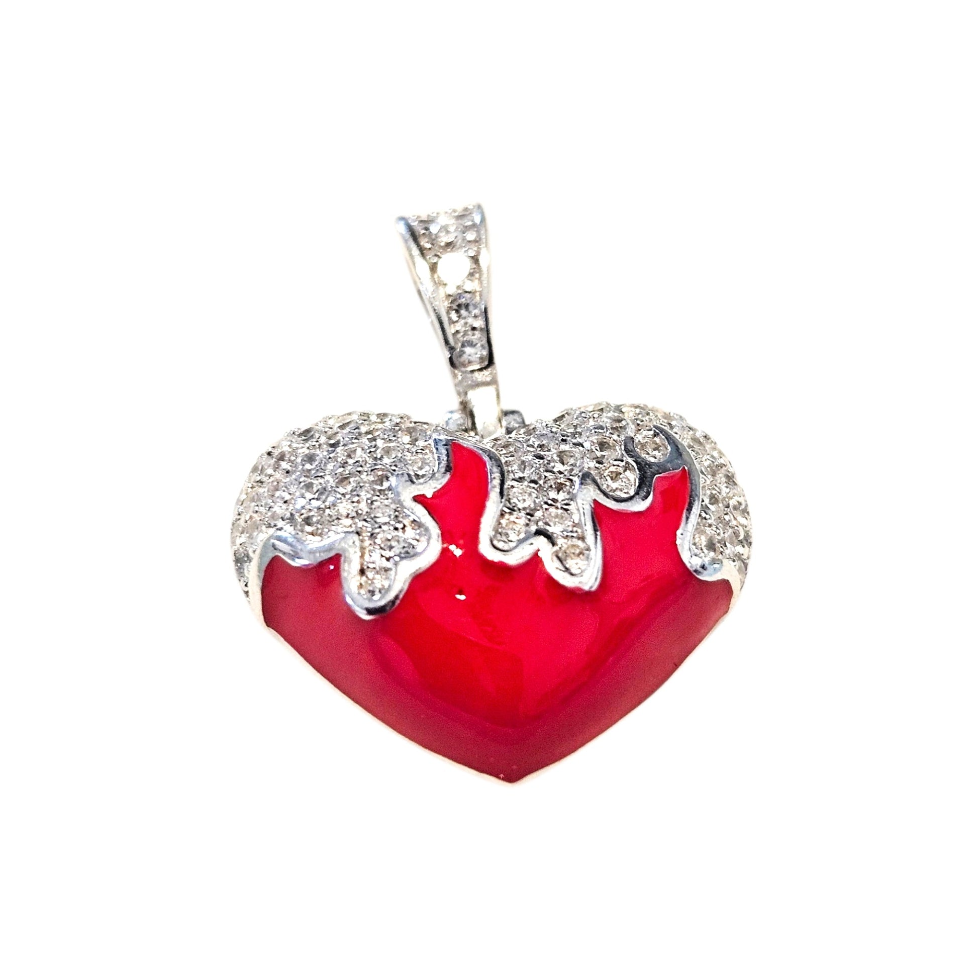 Melting Heart Sterling Silver Pendant Dainty Silver 925