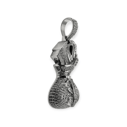 Money Bag Silver Pendant 3D Design 925 Silver