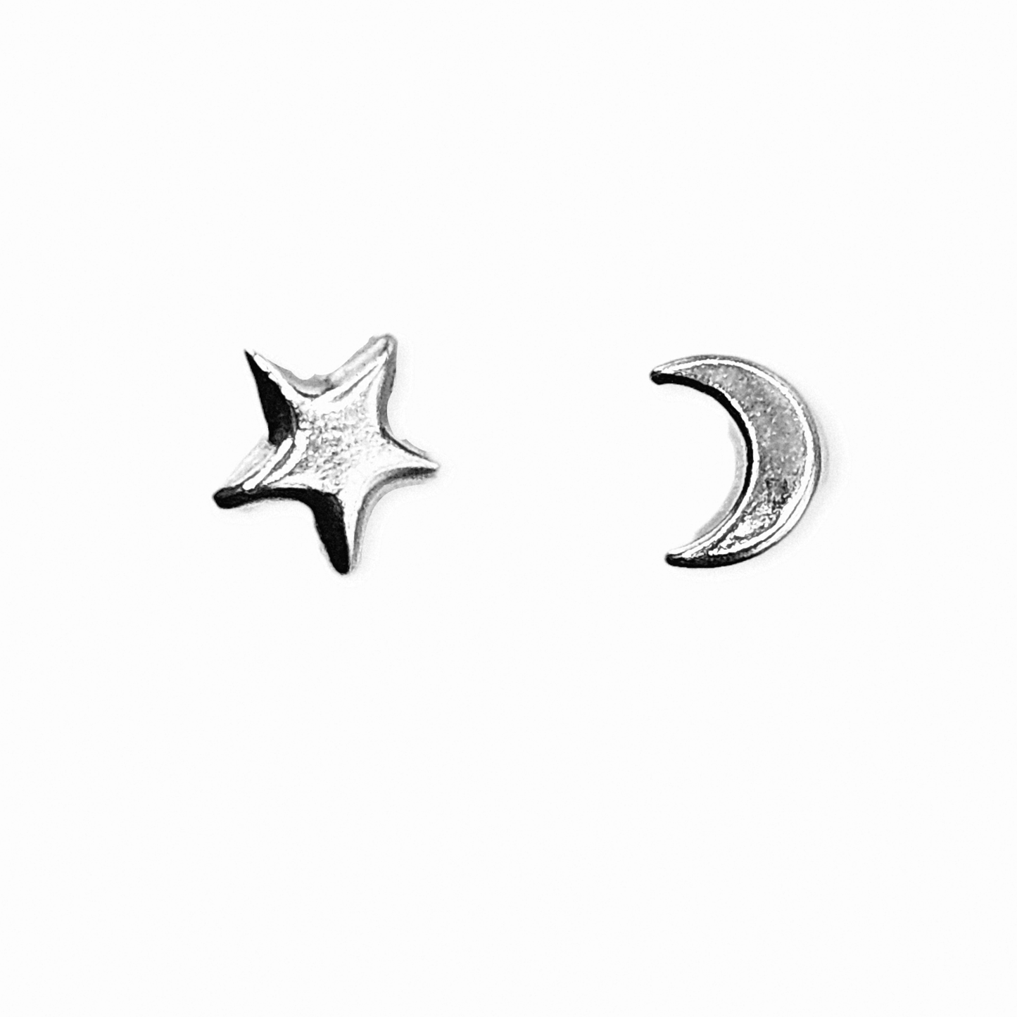 Moon and a Star Stud Earrings for Girls 925 Silver