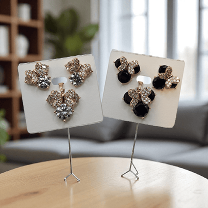 Mouse Ears Earrings and Pendant 18K Gold Plated Set