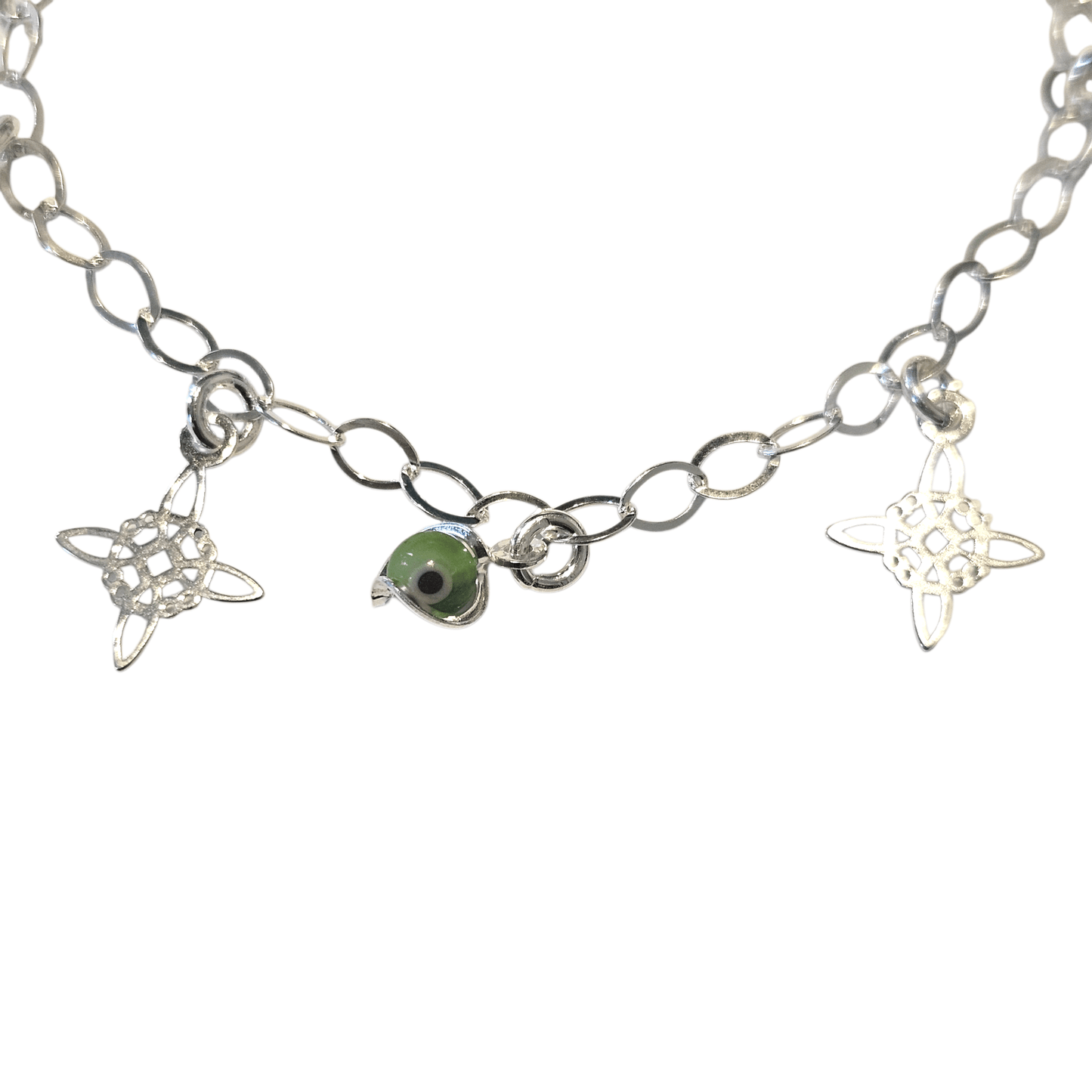 Multicolor Evil eye Bracelet Sterling Silver S925 with Witch's Knot Nudo de Bruja