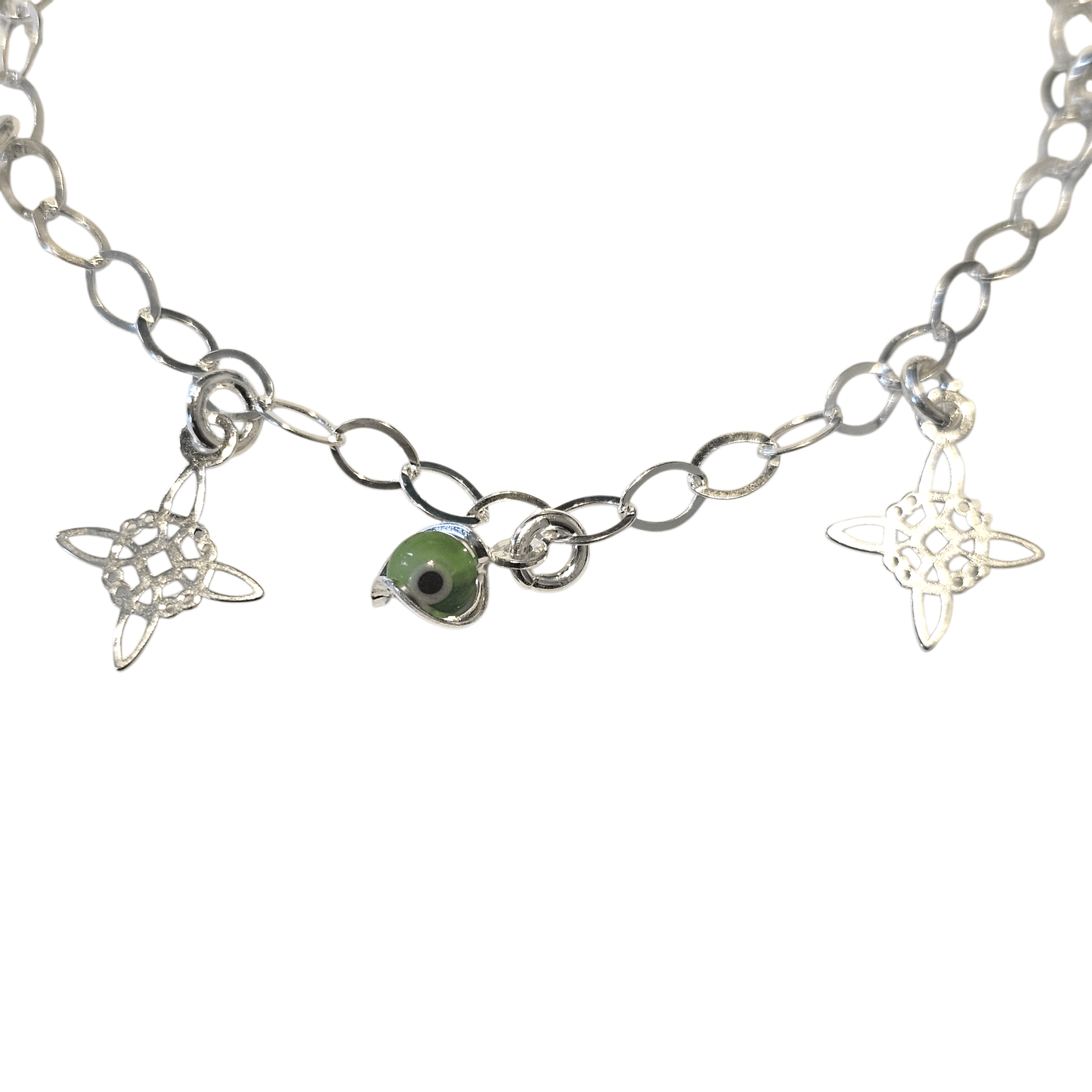 Multicolor Evil eye Bracelet Sterling Silver S925 with Witch's Knot Nudo de Bruja