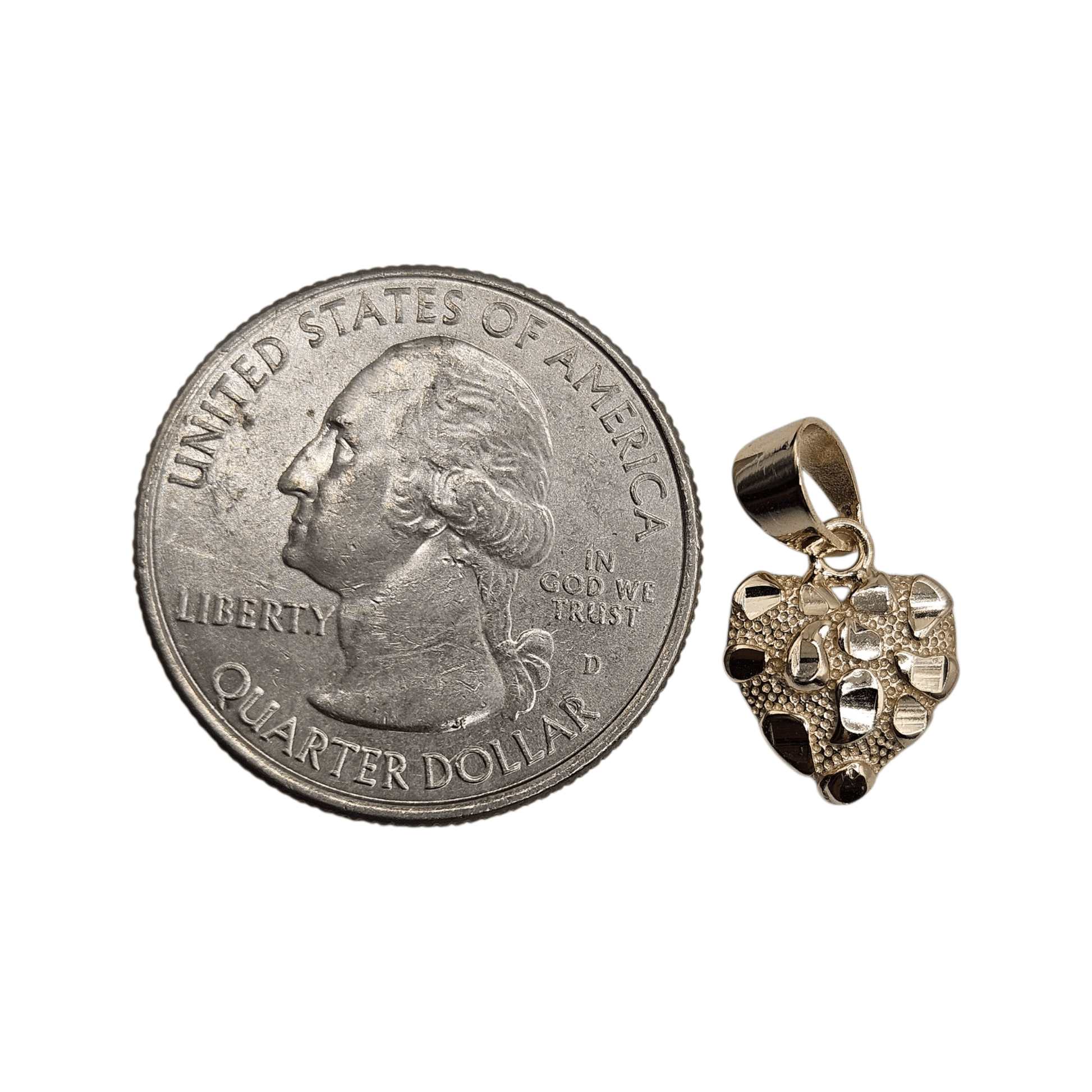 Nugget Pendant 14K Gold Plated Over Silver 925 for Women and Men 3 Sizes Available