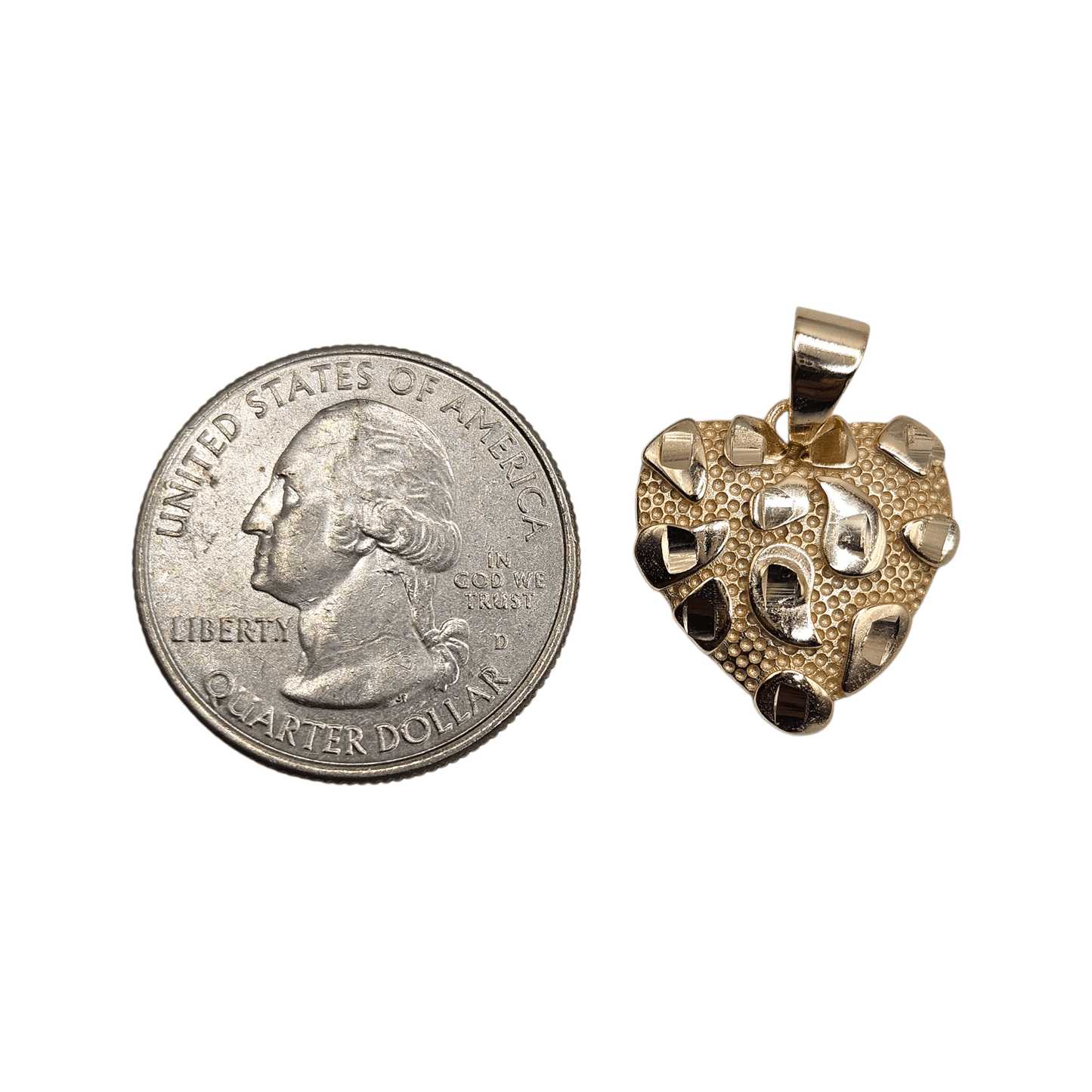 Nugget Pendant 14K Gold Plated Over Silver 925 for Women and Men 3 Sizes Available