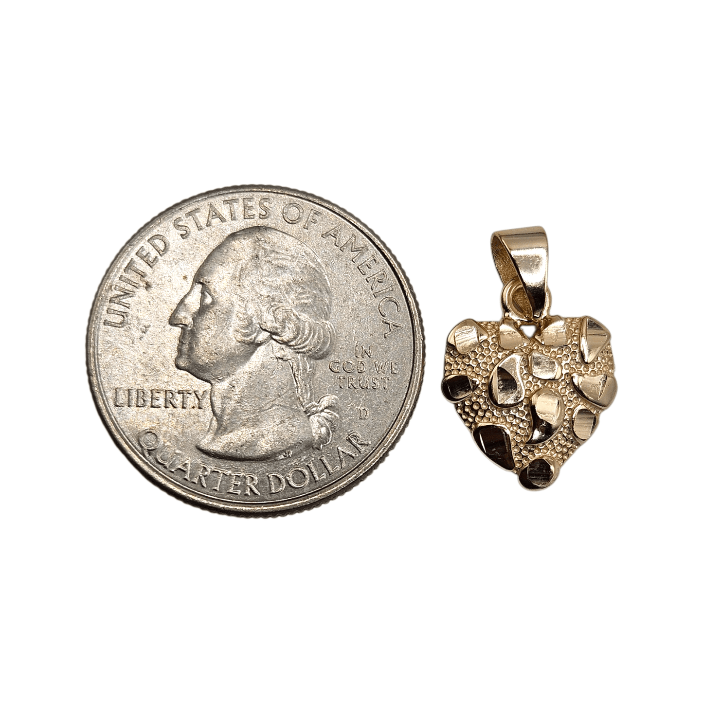 Nugget Pendant 14K Gold Plated Over Silver 925 for Women and Men 3 Sizes Available