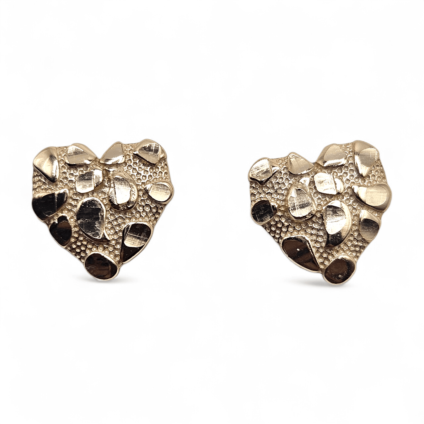 Nugget Stud Earrings 14K Gold Plated over Silver 925 for Women