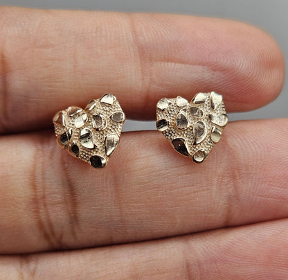 Nugget Stud Earrings 14K Gold Plated over Silver 925 for Women