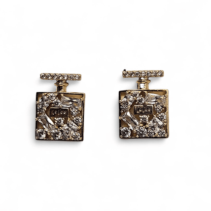 Perfume Stud Earrings 14k Gold Plated