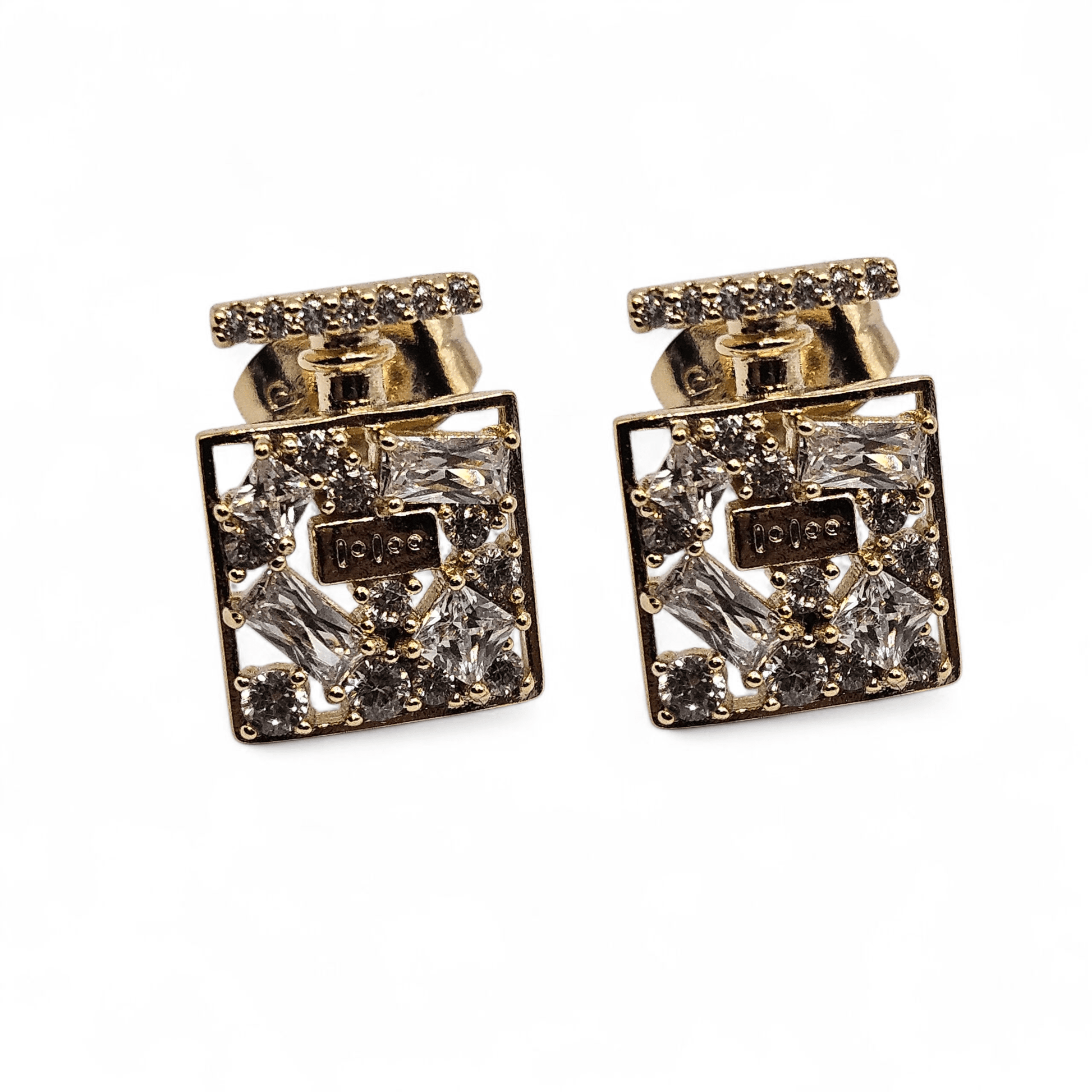 Perfume Stud Earrings 14k Gold Plated
