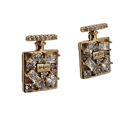 Perfume Stud Earrings 14k Gold Plated