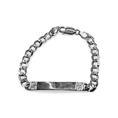 Personalized Silver 925 Curb Link Bracelet 6.5"L