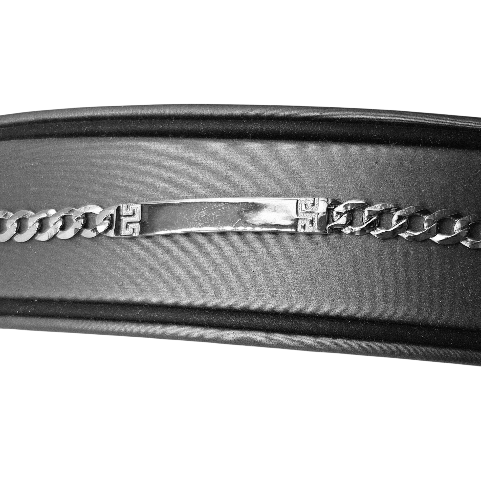 Personalized Silver 925 Curb Link Bracelet 6.5"L