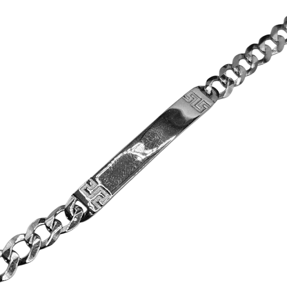 Personalized Silver 925 Curb Link Bracelet 6.5"L