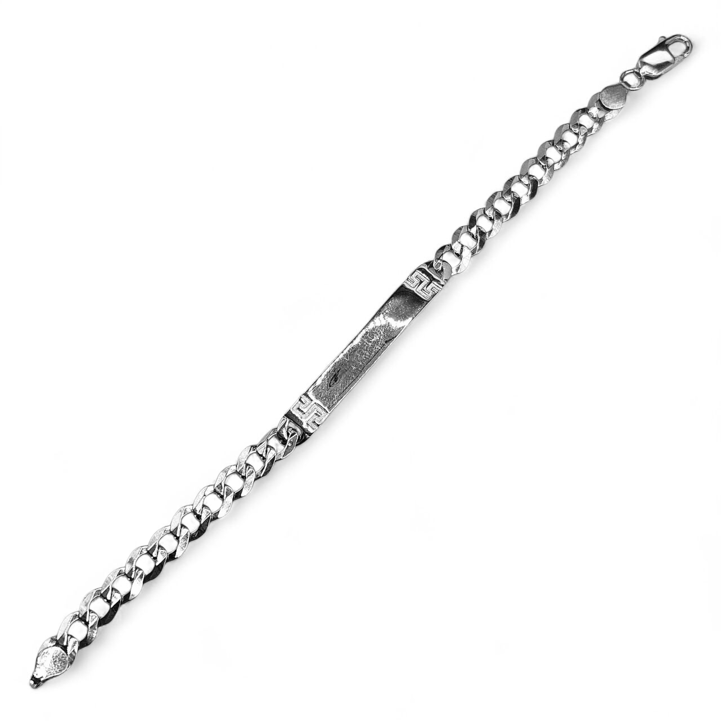 Personalized Silver 925 Curb Link Bracelet 6.5"L