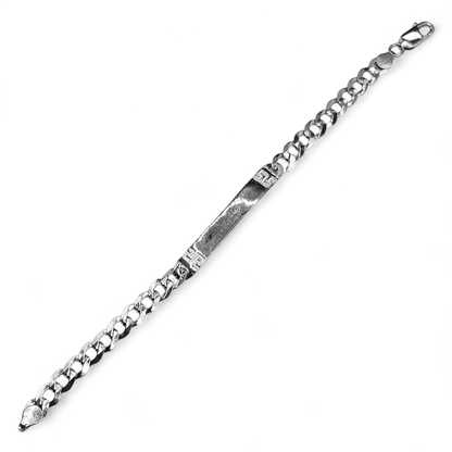Personalized Silver 925 Curb Link Bracelet 6.5"L