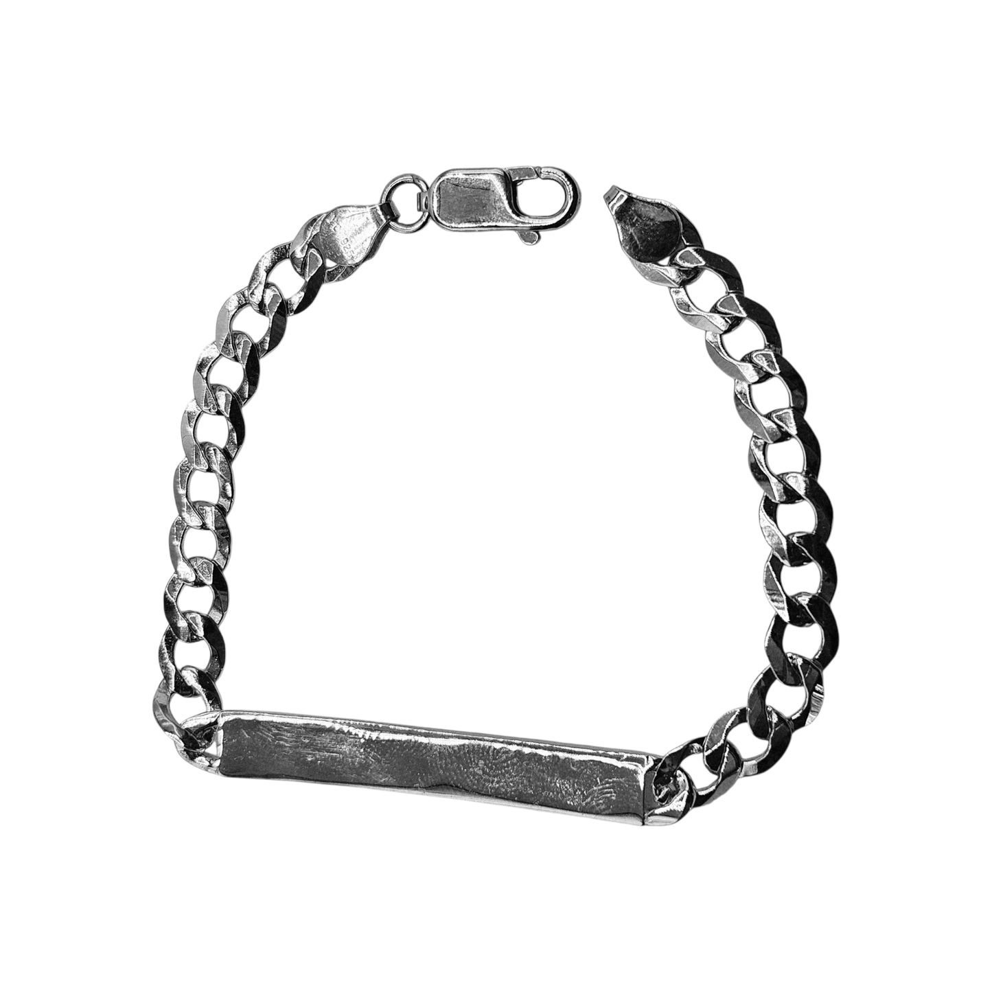 Personalized Silver 925 Curb Link Bracelet 6.5"L