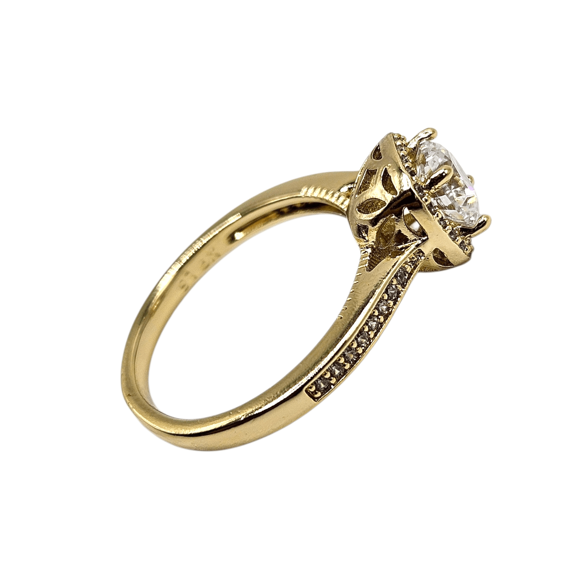 Princess Cut Ring 14k Gold Plated for Women