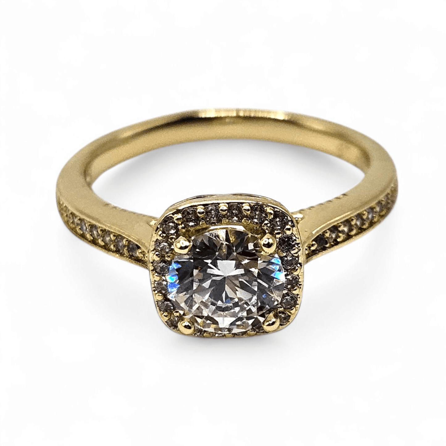 Princess Cut Ring 14k Gold Plated for Women