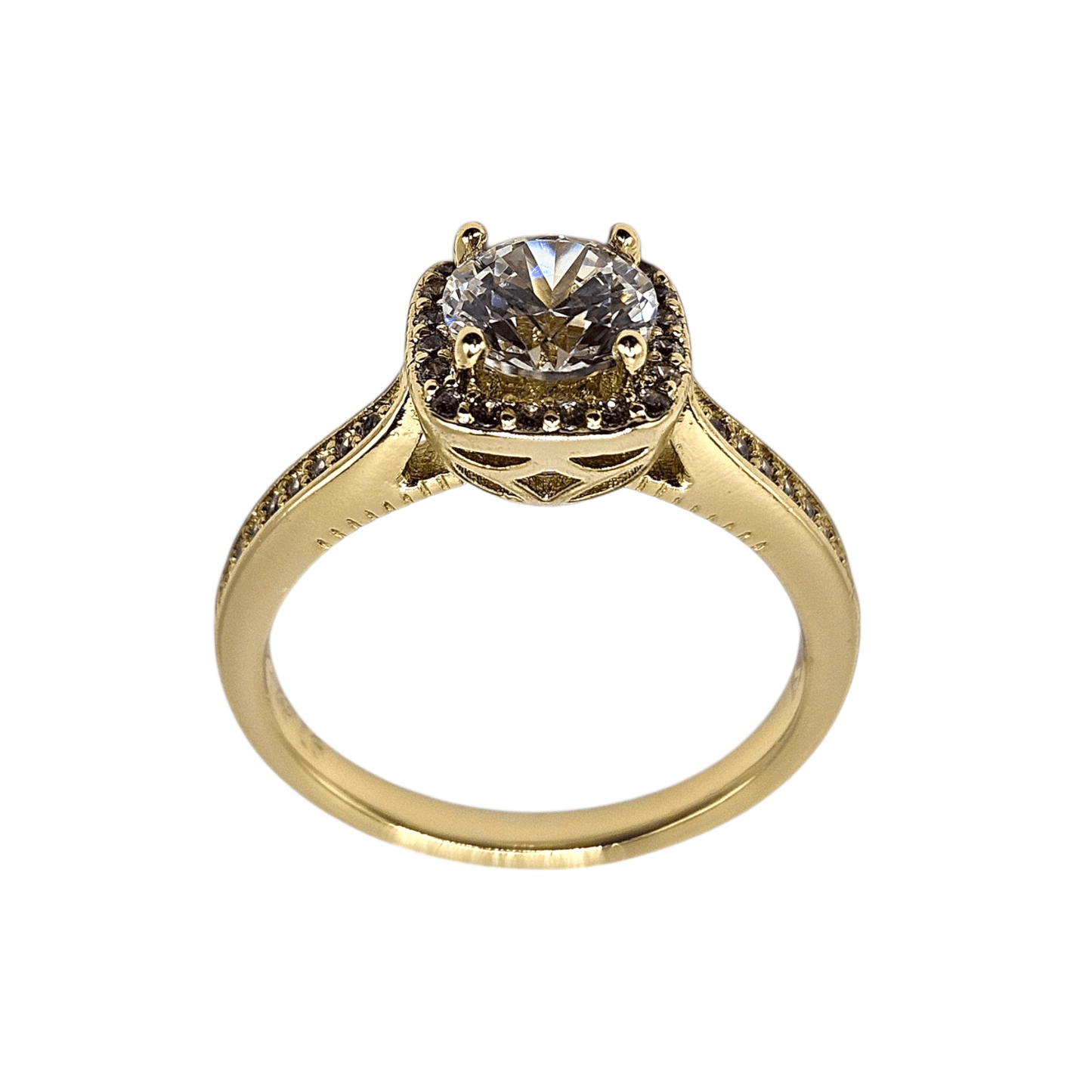 Princess Cut Ring 14k Gold Plated for Women