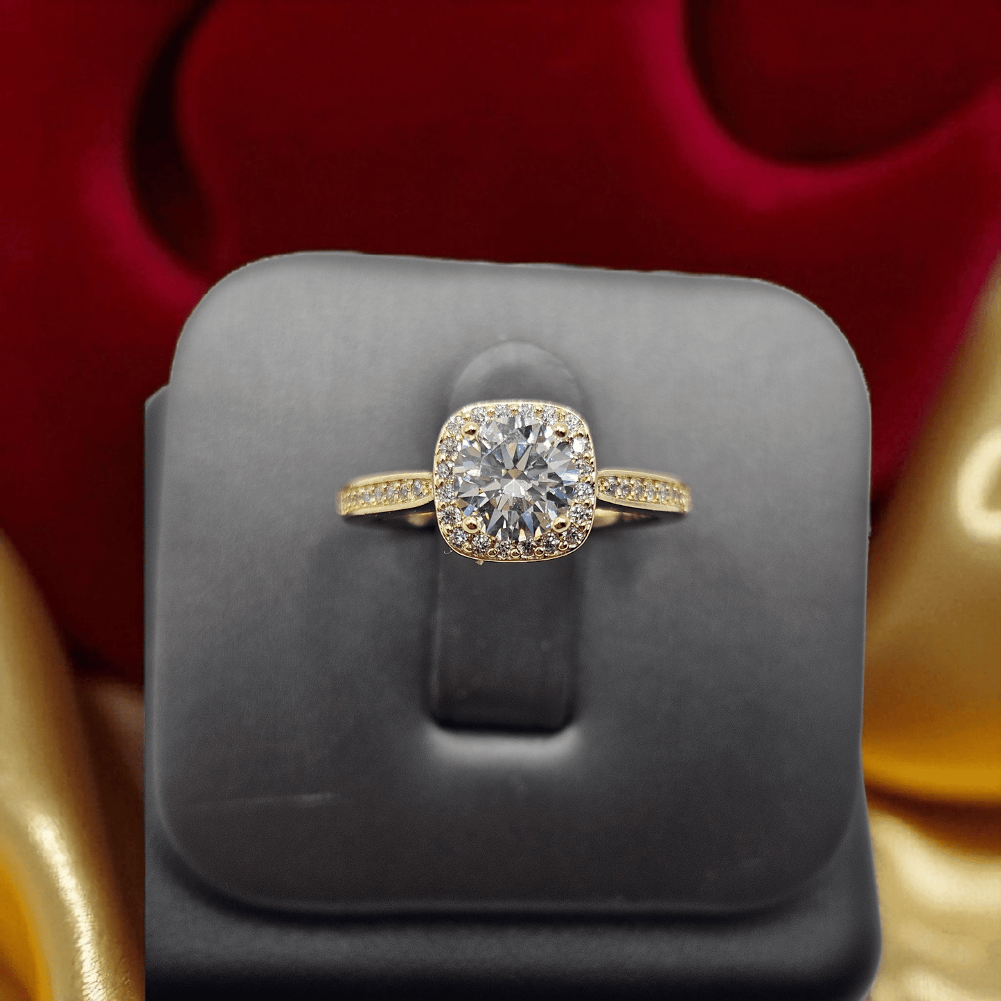 Princess Cut Ring 14k Gold Plated for Women