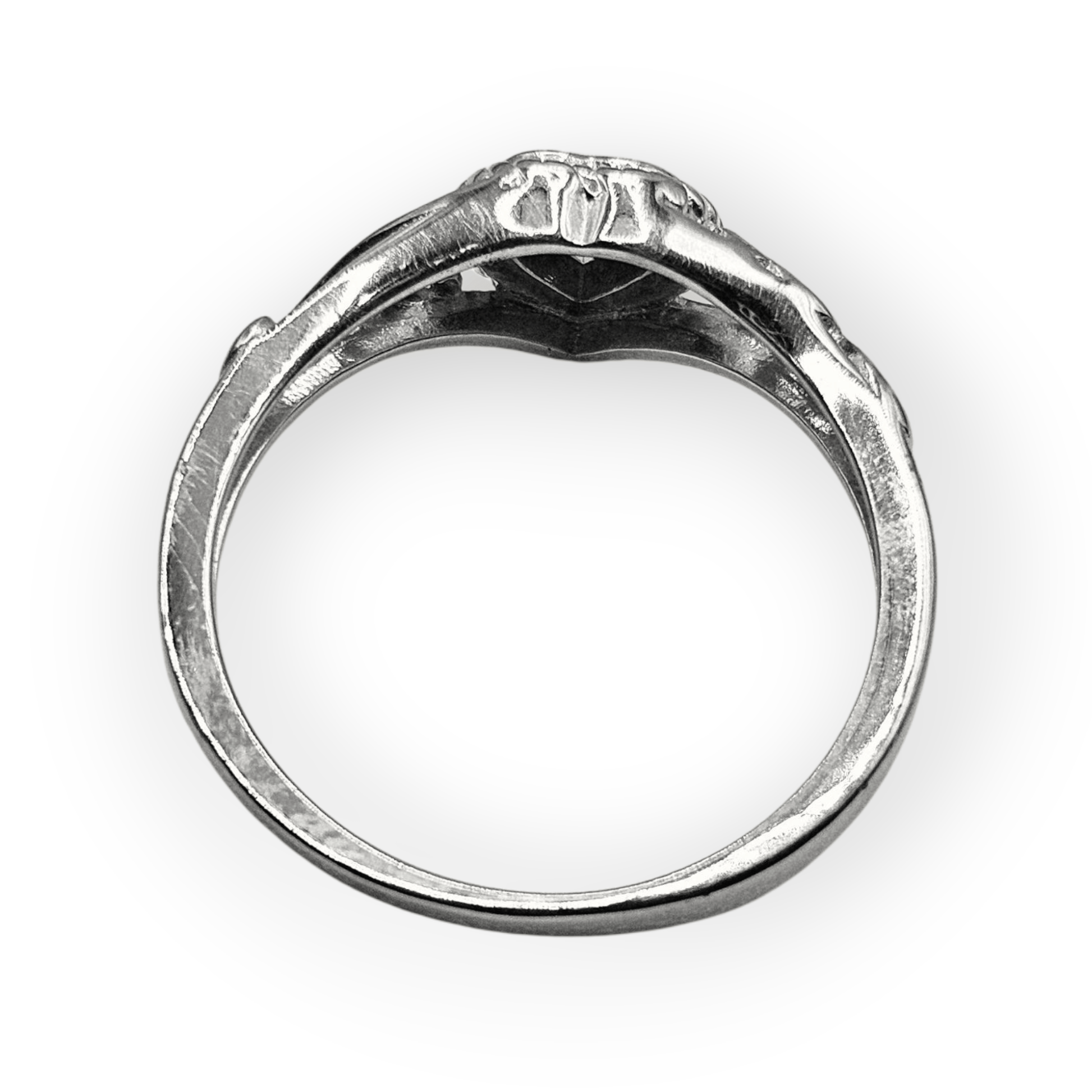 Purple Girls Sterling Silver Crown Cubic Zirconia Ring