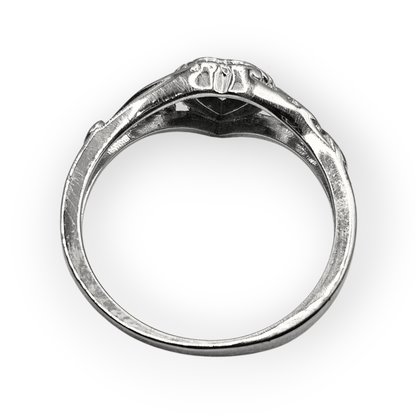 Purple Girls Sterling Silver Crown Cubic Zirconia Ring