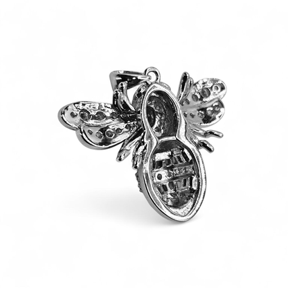 Queen Bee Silver 925 Pendant with White and Blue Cubic Zirconia Stones for Women