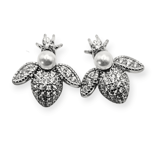 Queen Bee Silver 925 Stud Earrings