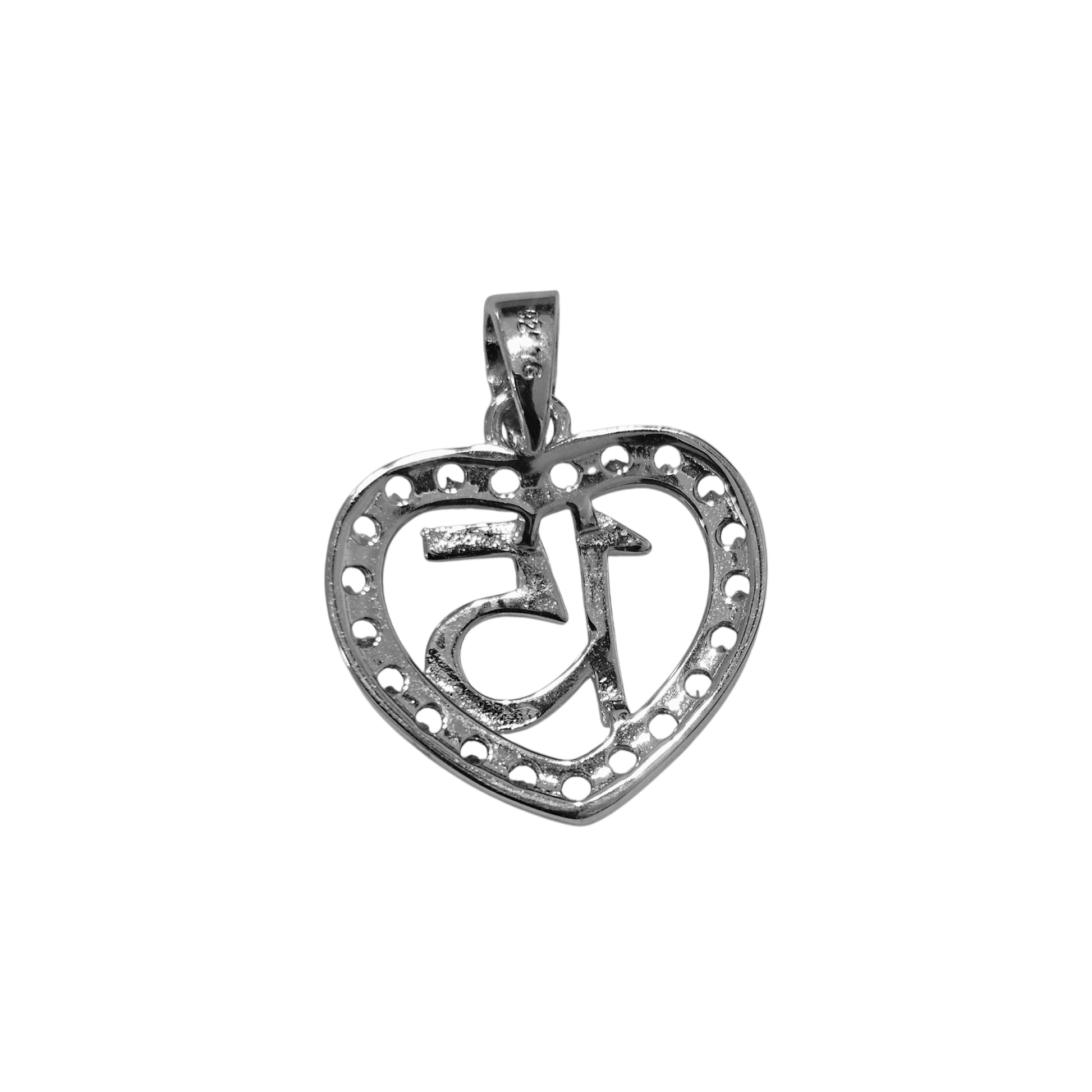 Quinceañera Heart Shape Silver 925 Pendant with Cubic Zirconia