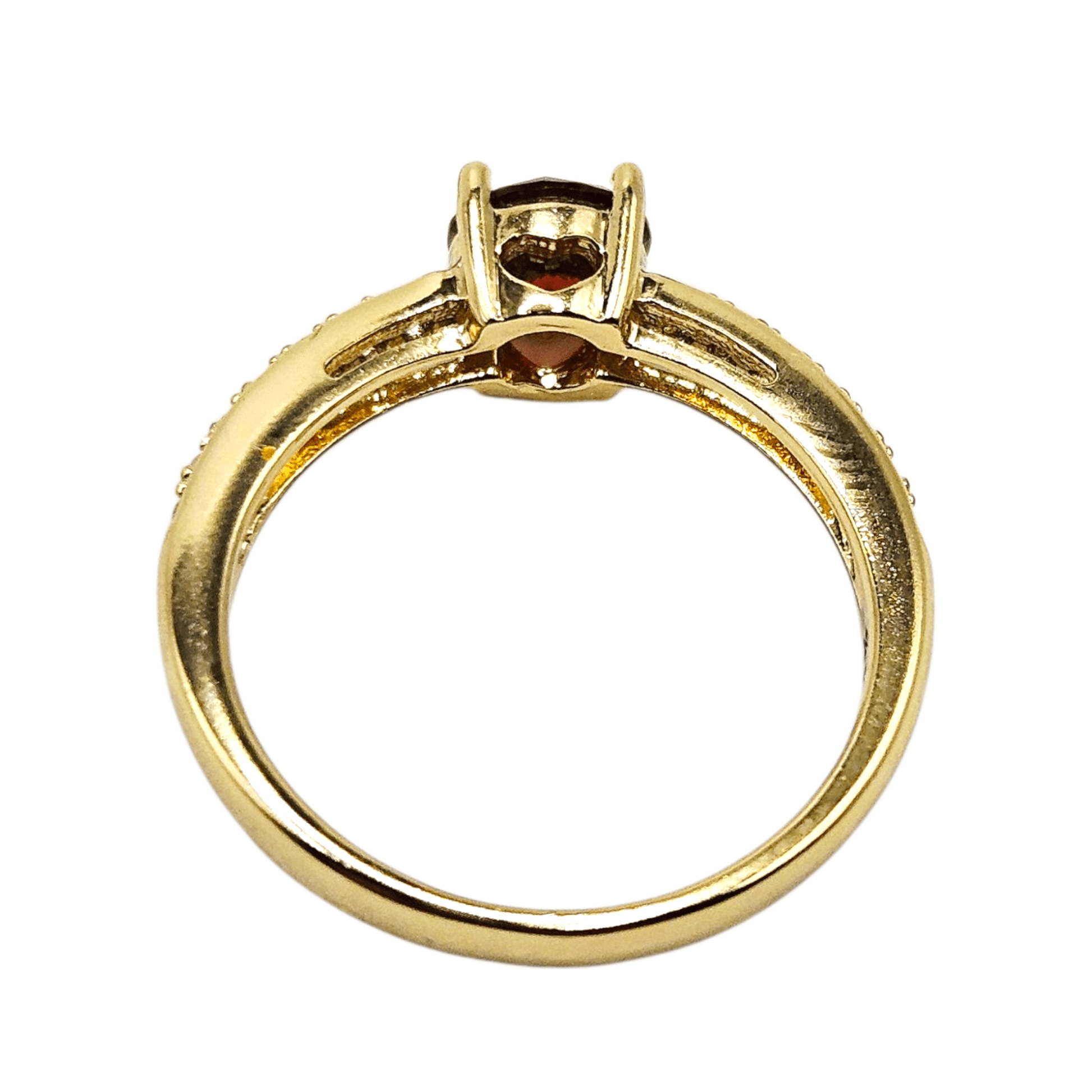 Red CZ Stone Ring 14k Gold Plated for Women