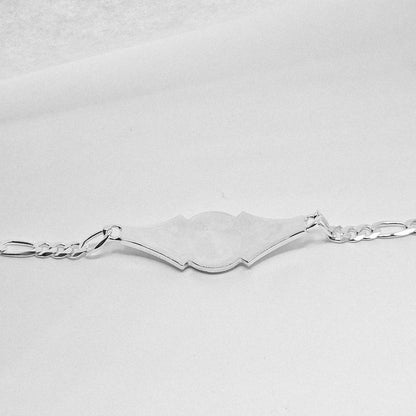 Silver Virgen Mary Bracelet 7"L for Women Figaro Chain Style Bracelet