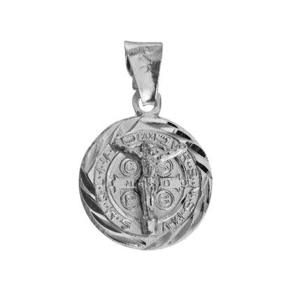 Double Sided Crucifix Charm with Saint Benedict Pendant