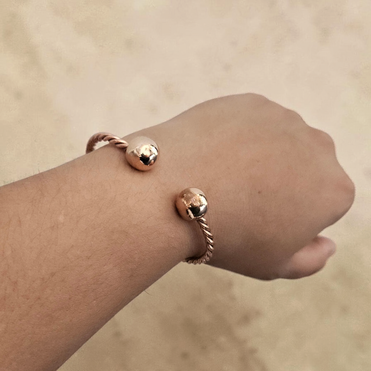 Copper Cuff Braded Bracelet Unisex
