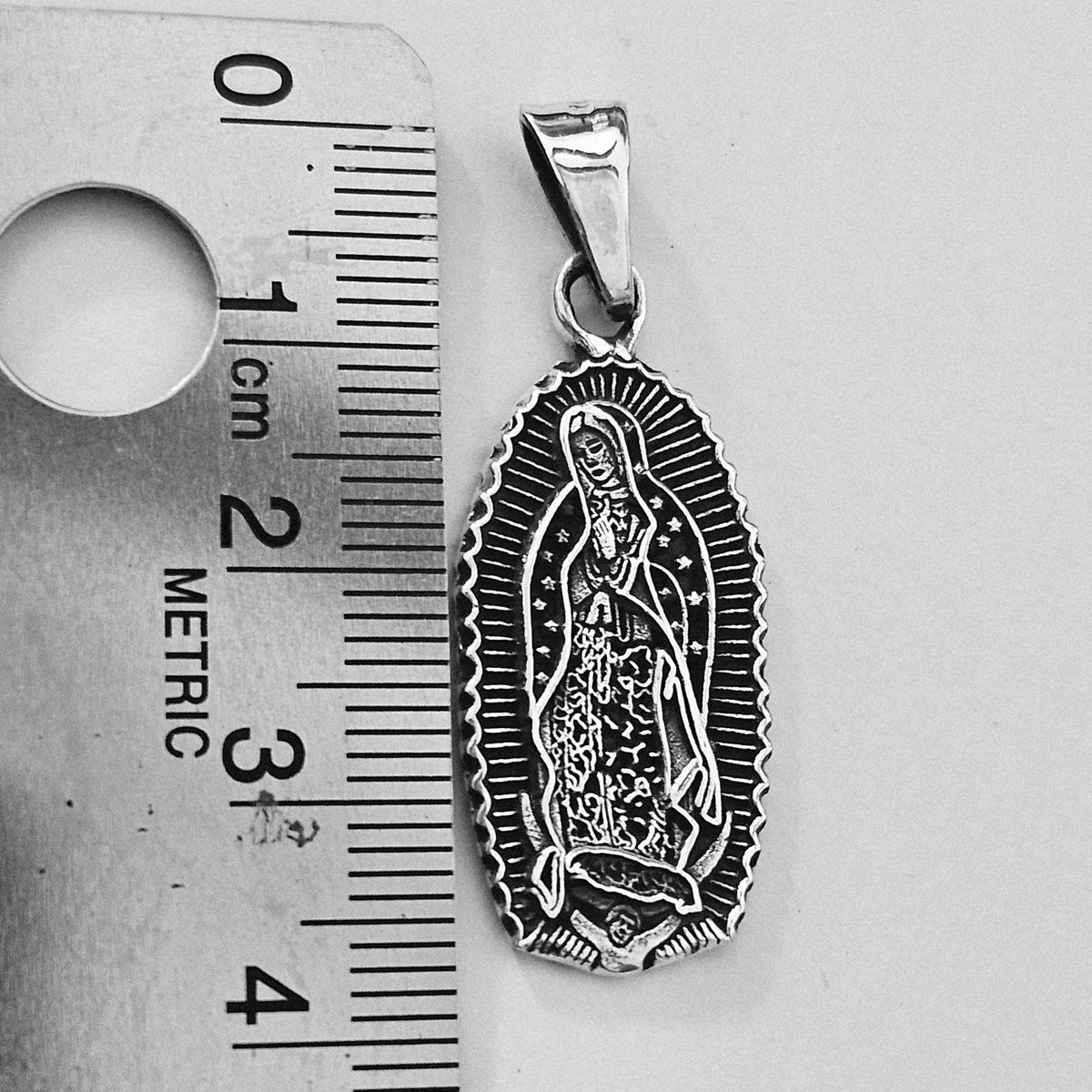 Virgin Mary Silver 925 Pendant with Dios Te Ame Prayer